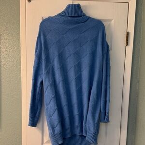 PrettyLittleThing Sky Blue Turtleneck Sweater Dress